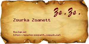 Zsurka Zsanett névjegykártya